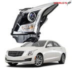 Halogen Projector Headlight Left Side for Cadillac ATS (2013–2018) Chrome