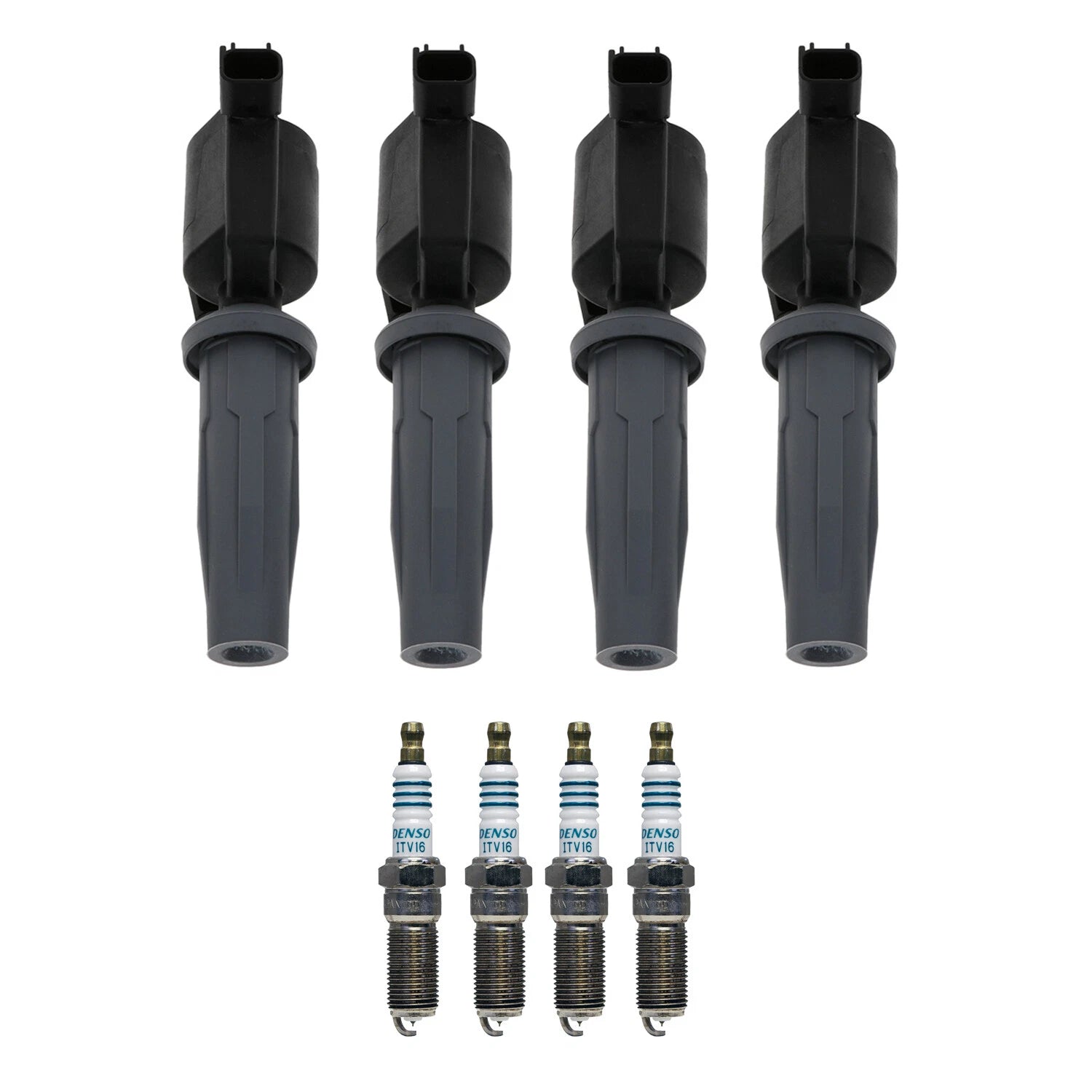 Set of 4 Ignition Coils & 4 Iridium Spark Plugs for Ford C-Max (2013–2019)