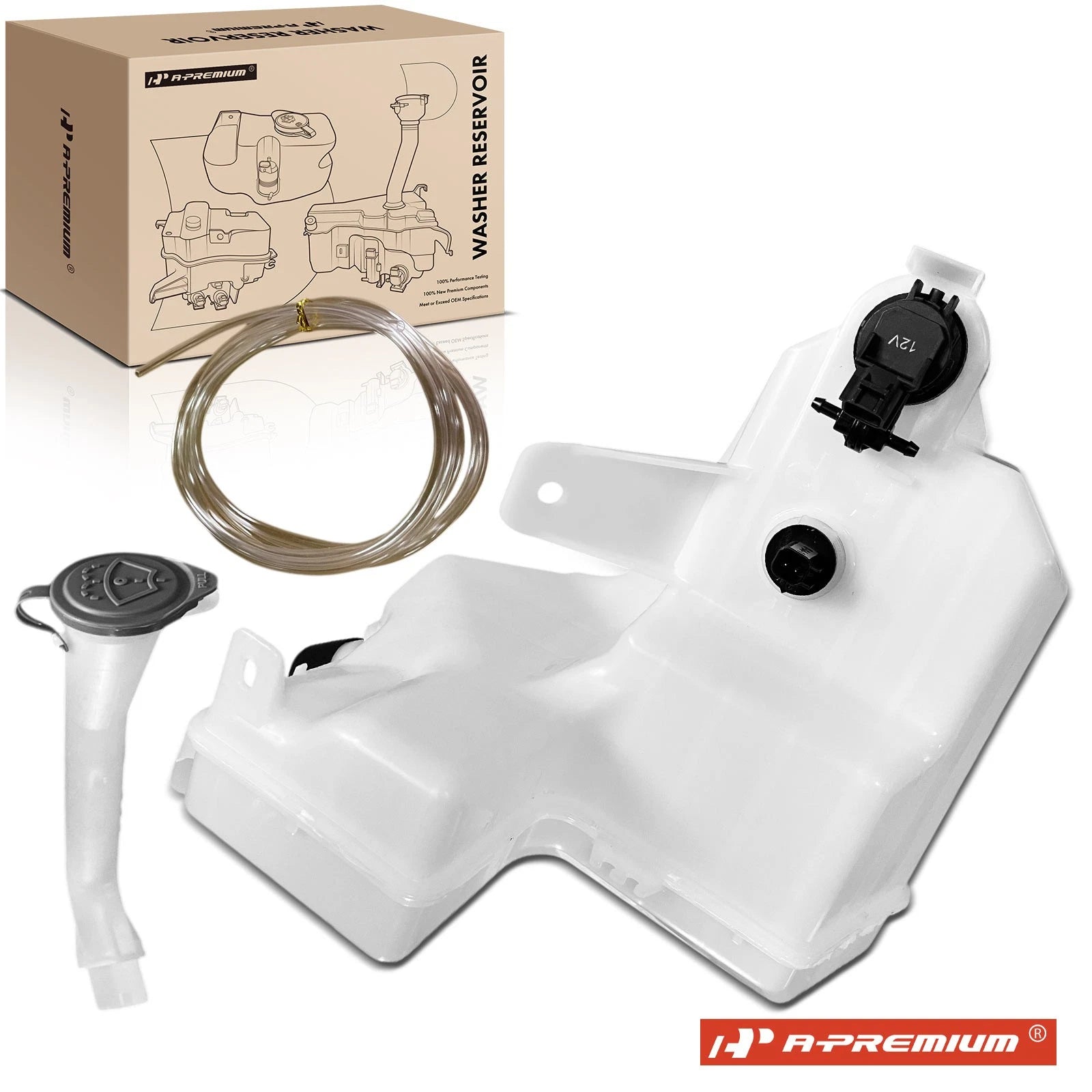 Windshield Washer Reservoir with Cap & Pump for Nissan Murano (2019–2024)