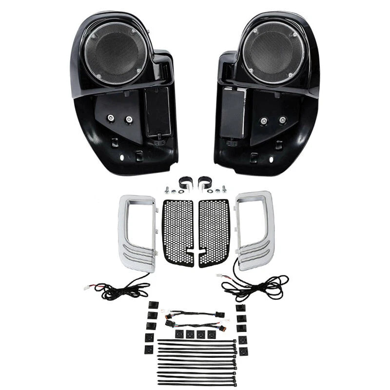 Lower Vented Fairing Speaker Pod Grill Signal Light for Harley Touring (2014–2024)
