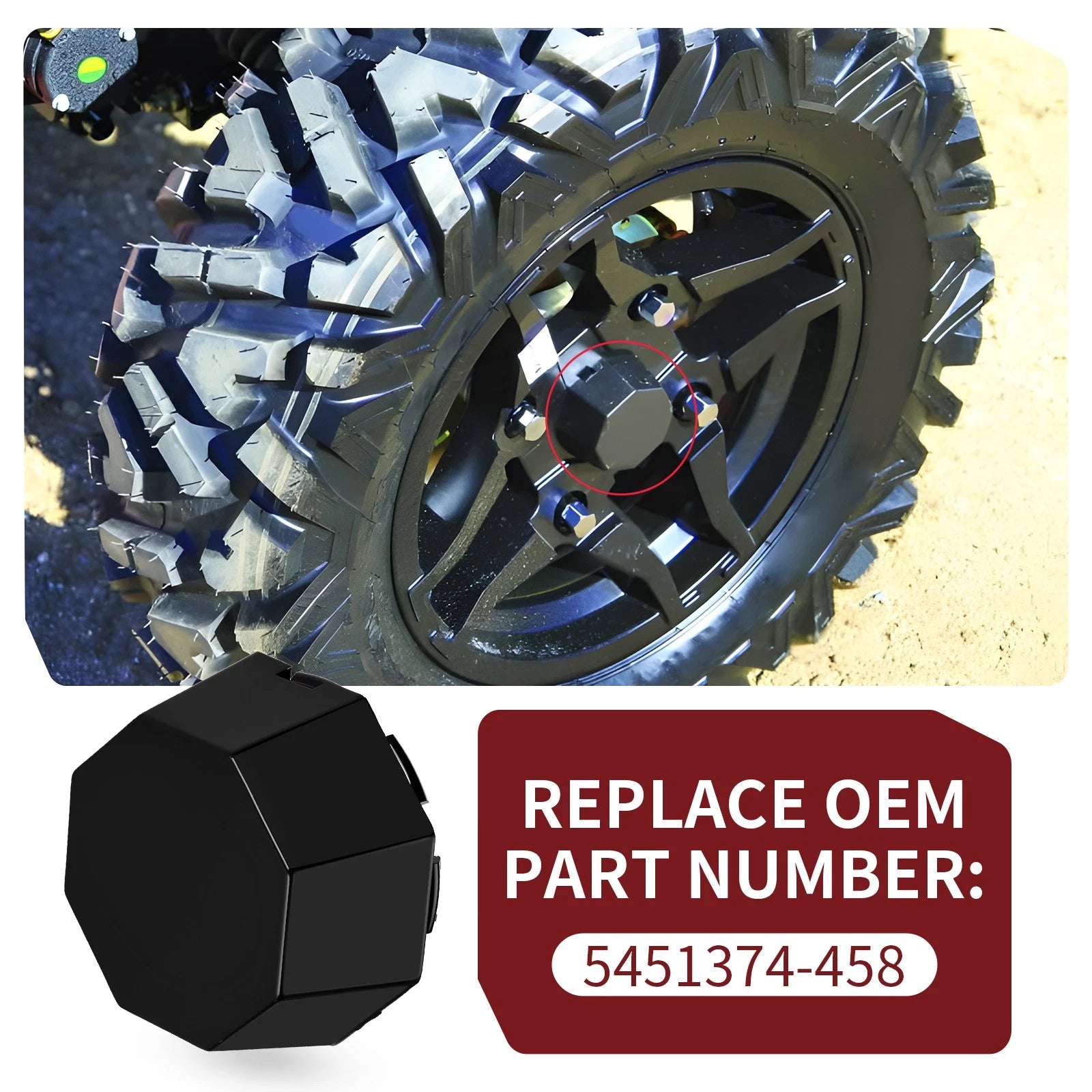 2X Matte Black Hub Cap Cover for Polaris Sportsman 570 Touring EPS (2024)