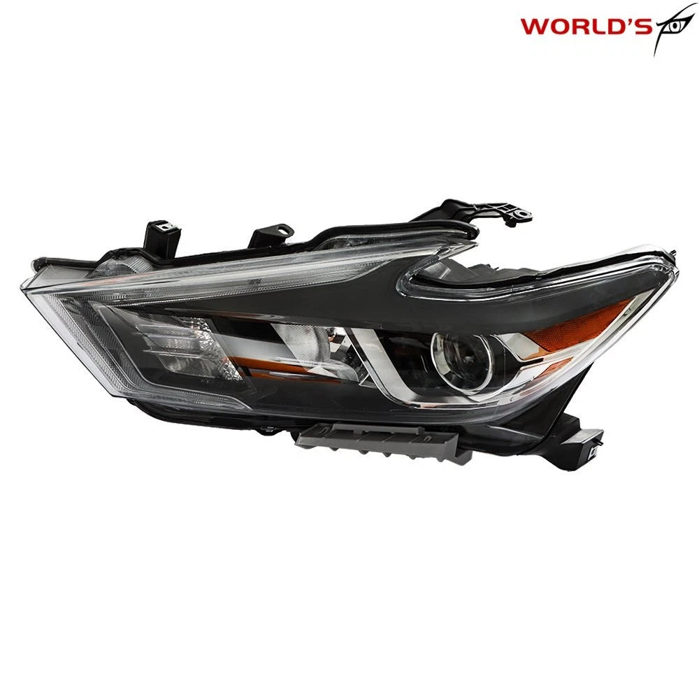 LH Headlight for Nissan Maxima (2016–2018) Black Halogen with LED DRL