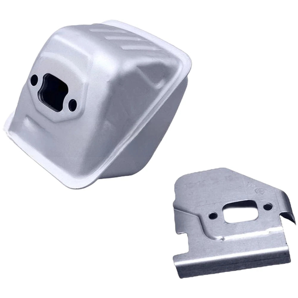Iron Muffler Kit for HUS445 HUS450 Trimmers (Silver Finish)