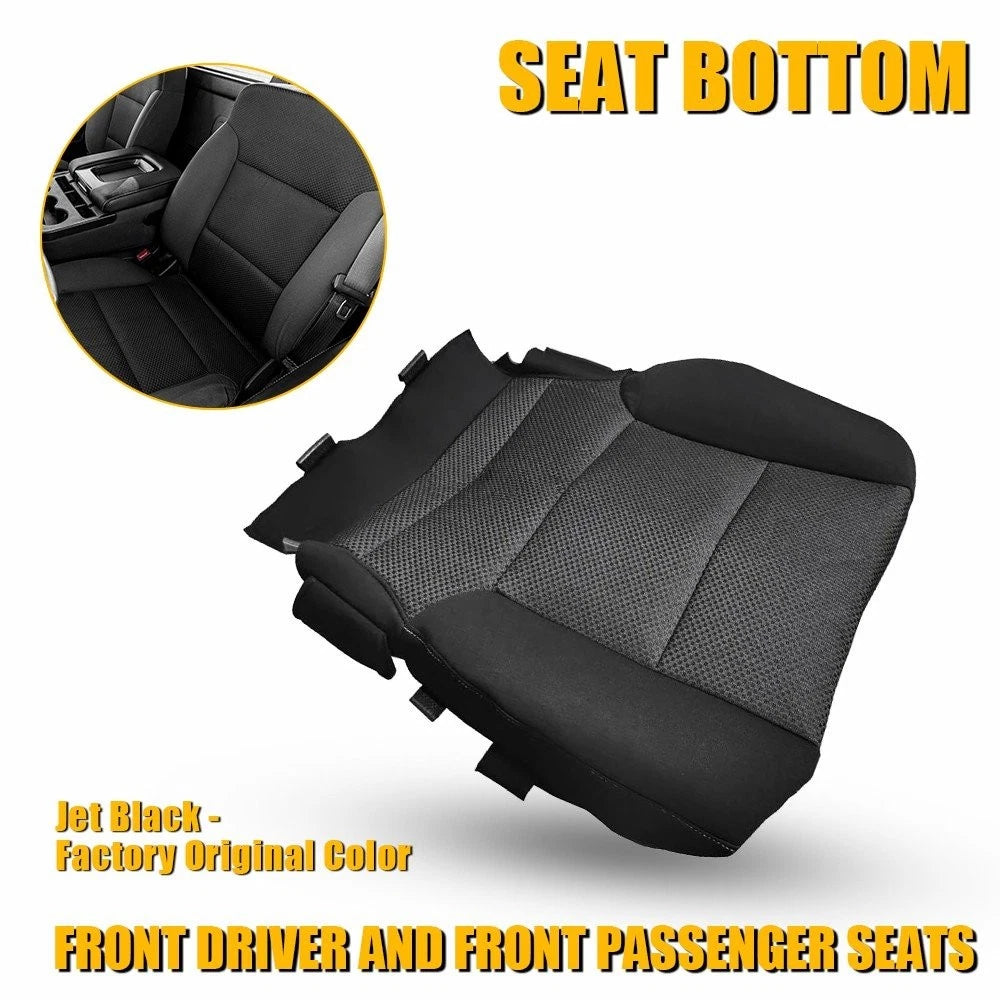 Front Bottom Seat Cover Cloth Black for GMC Yukon Denali 1500 XL (2015–2019)