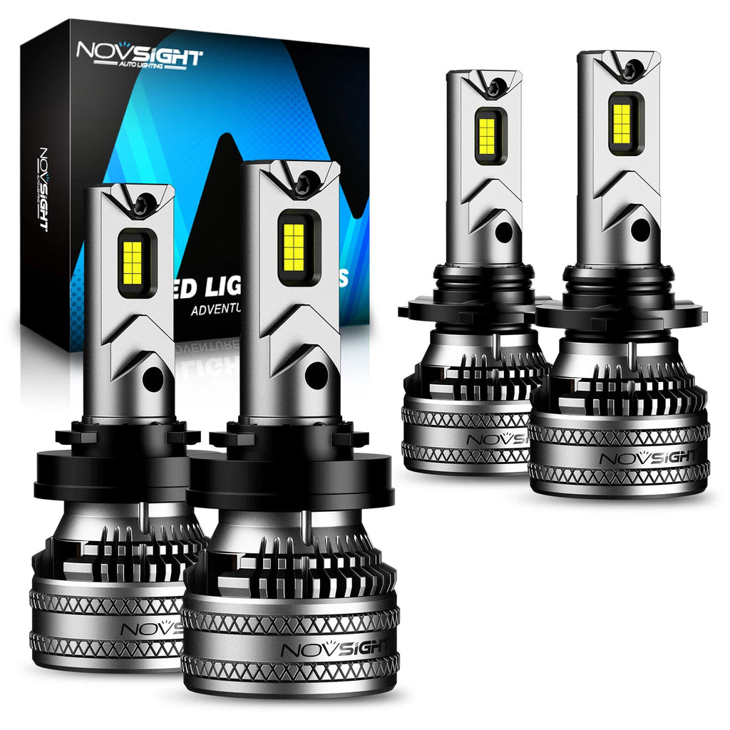 Set of 4 NOVSIGHT 9005 H11 LED Headlight Bulbs 80000LM 6500K Hi/Low Beam