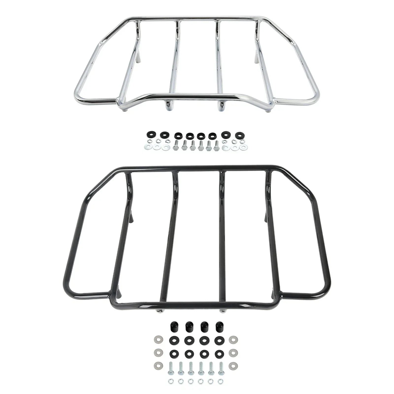 Chrome/Black Trunk Top Luggage Rack for Harley Touring (1984-2024)