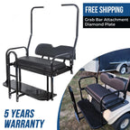 Rear Flip Seat Kit for Club Car DS Golf Cart (1982–2000) - Black w/ Grab Bar
