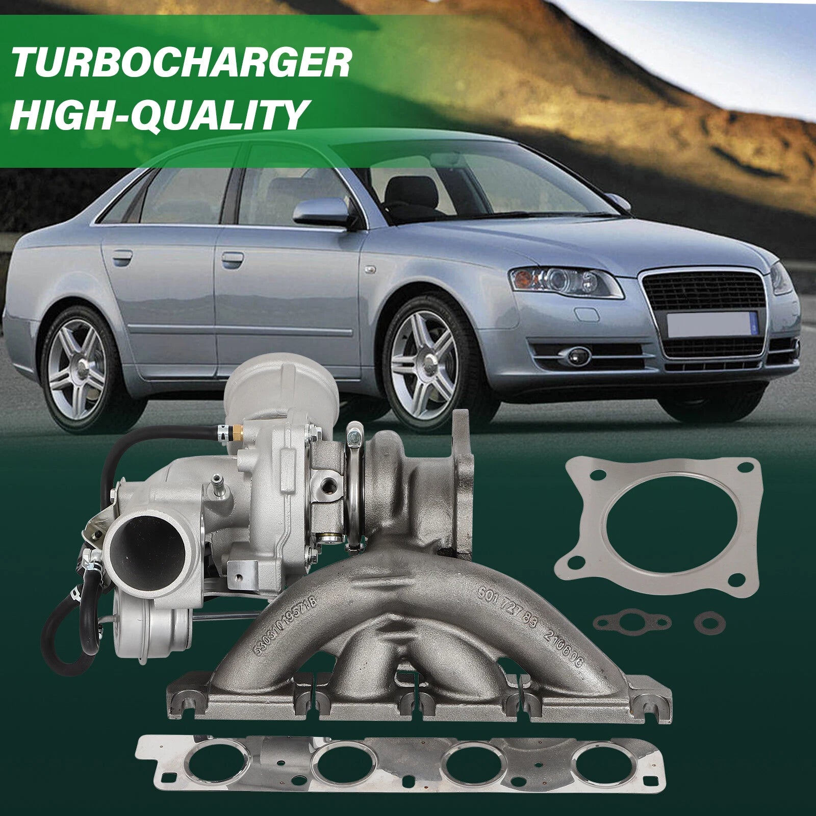 Turbocharger for Audi A4 TT 2.0T (2005–2009) B7 BUL BWE BWT K03 with Gasket