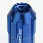 20x Open End M12x1.25 50mm Tall Blue Aluminum Lug Nuts + Adapter