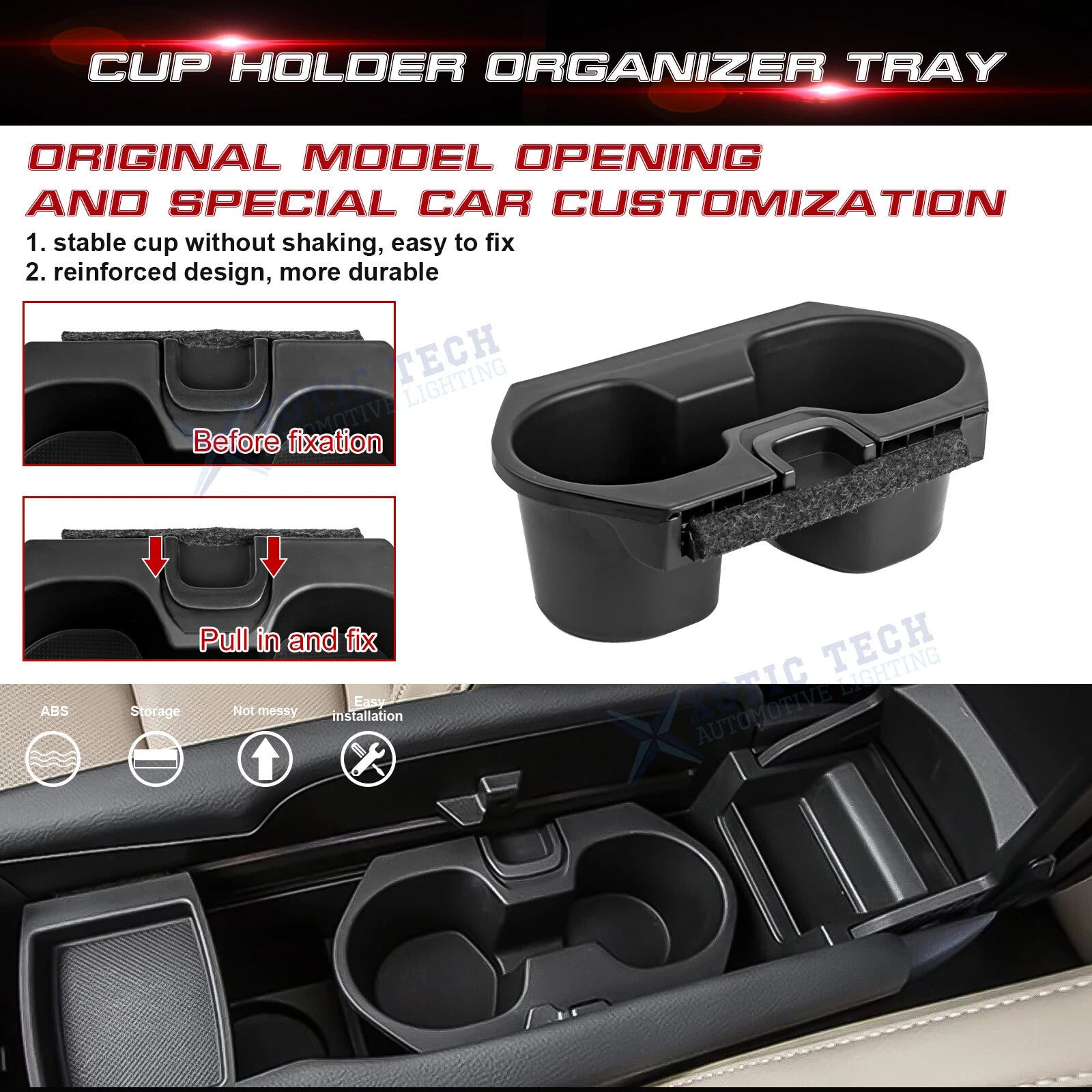 Console Storage Tray with USB Cable for Honda Civic (2016-2021)