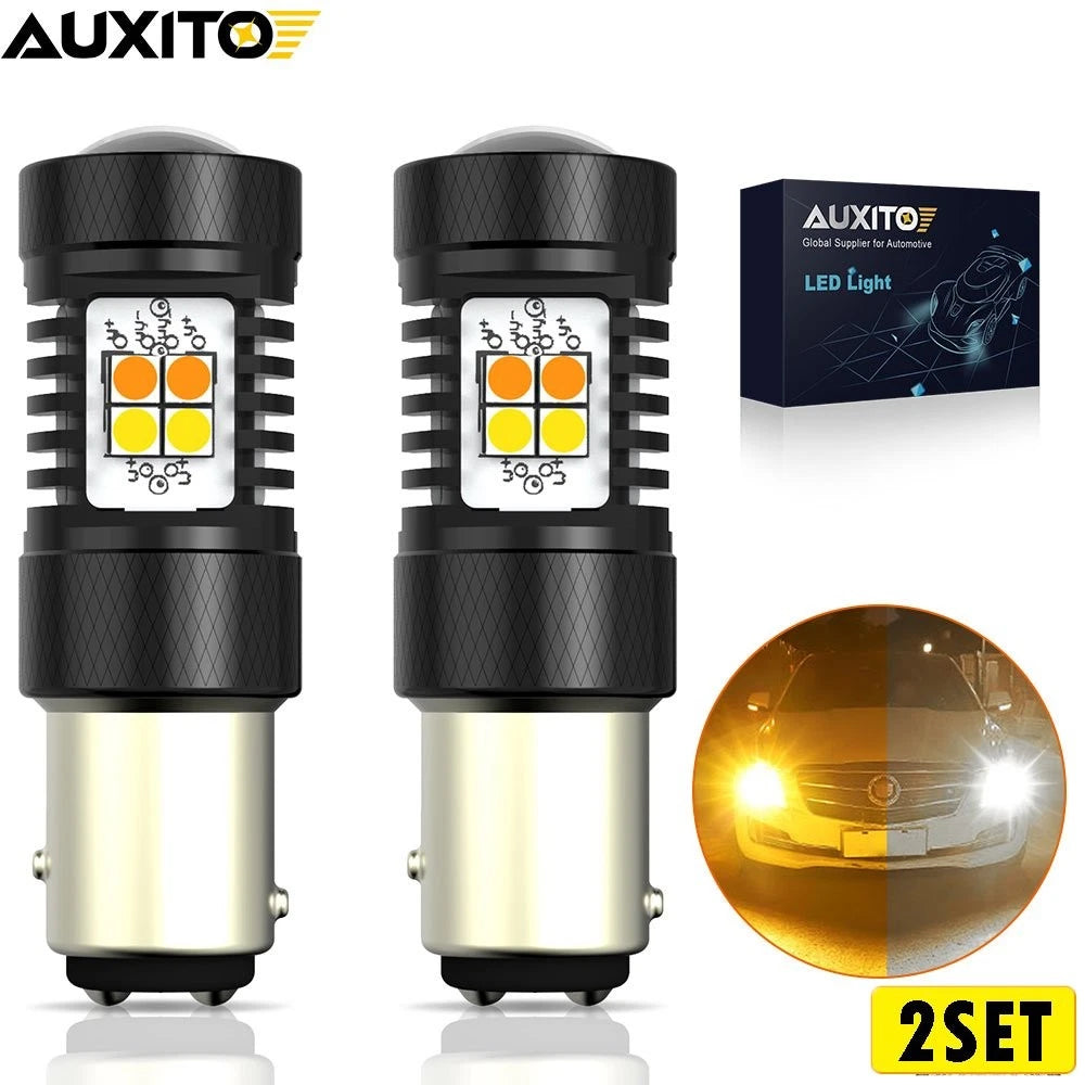 2X CANBUS LED 1157 Turn Signal Switchback Bulbs for