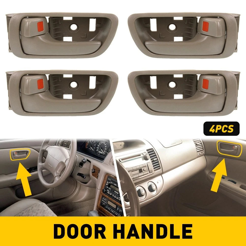 Set of 4 Door Handles for Toyota Camry (2002–2006) Beige Plastic