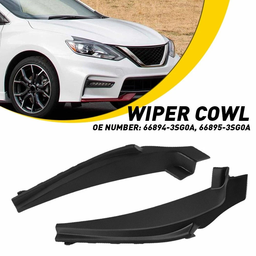 1 Pair Front Wiper Side Cowl Extension Cover for Nissan Sentra (2013–2019)