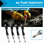 Set of 4 Fuel Injectors for BMW X6 535i 335i 135i 640i (13647597870, 0261500109)