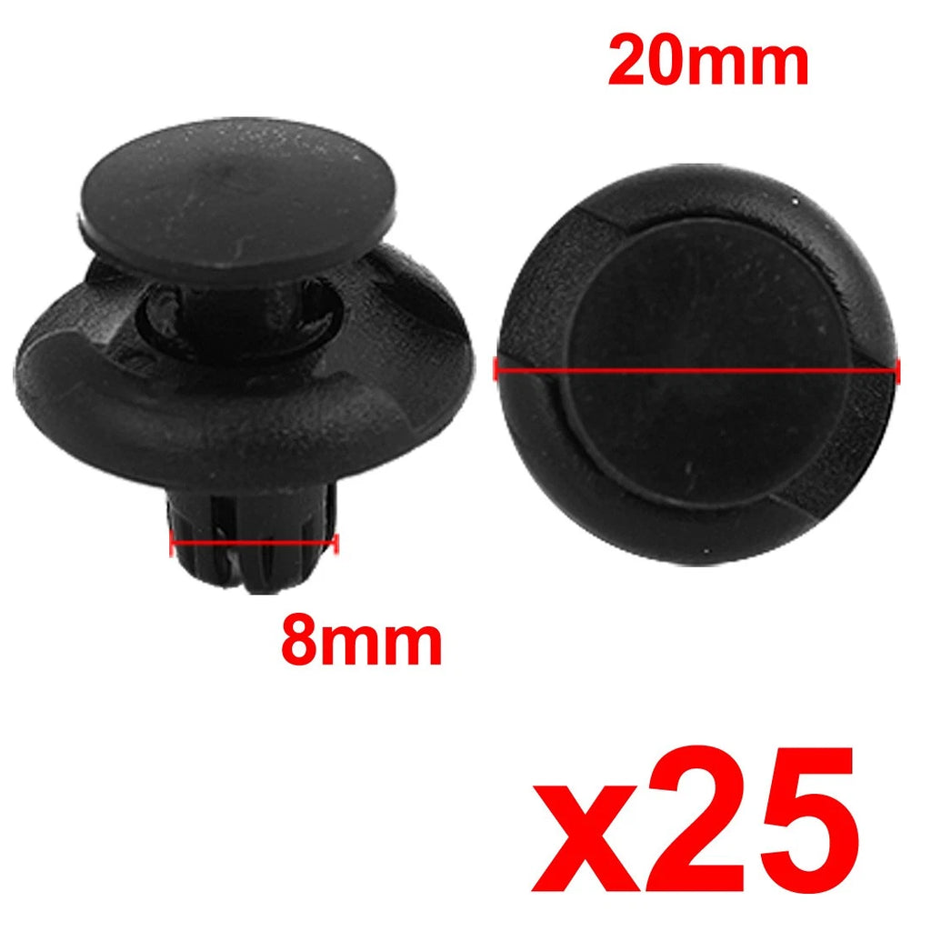 25 Pcs Push-Type Retainer Clips 91501-S04-003 for Honda Acura 