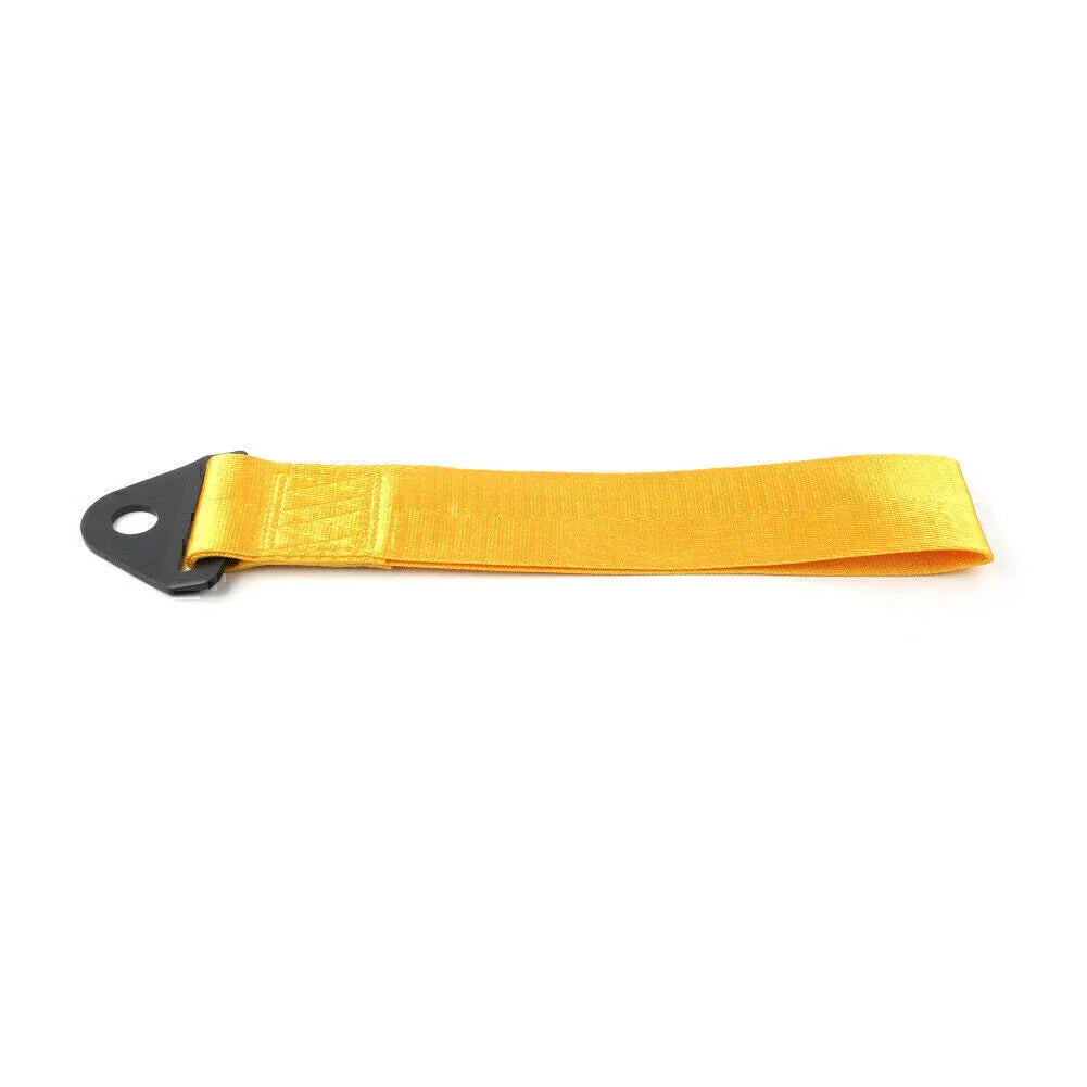 Racing Car Towing Strap Belt Hook for Universal Rear/Front Bumper - Yellow