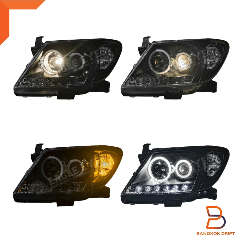 Eagle Eyes LED Projector Headlight Black Housing for Toyota Hilux MK6 (05-11)