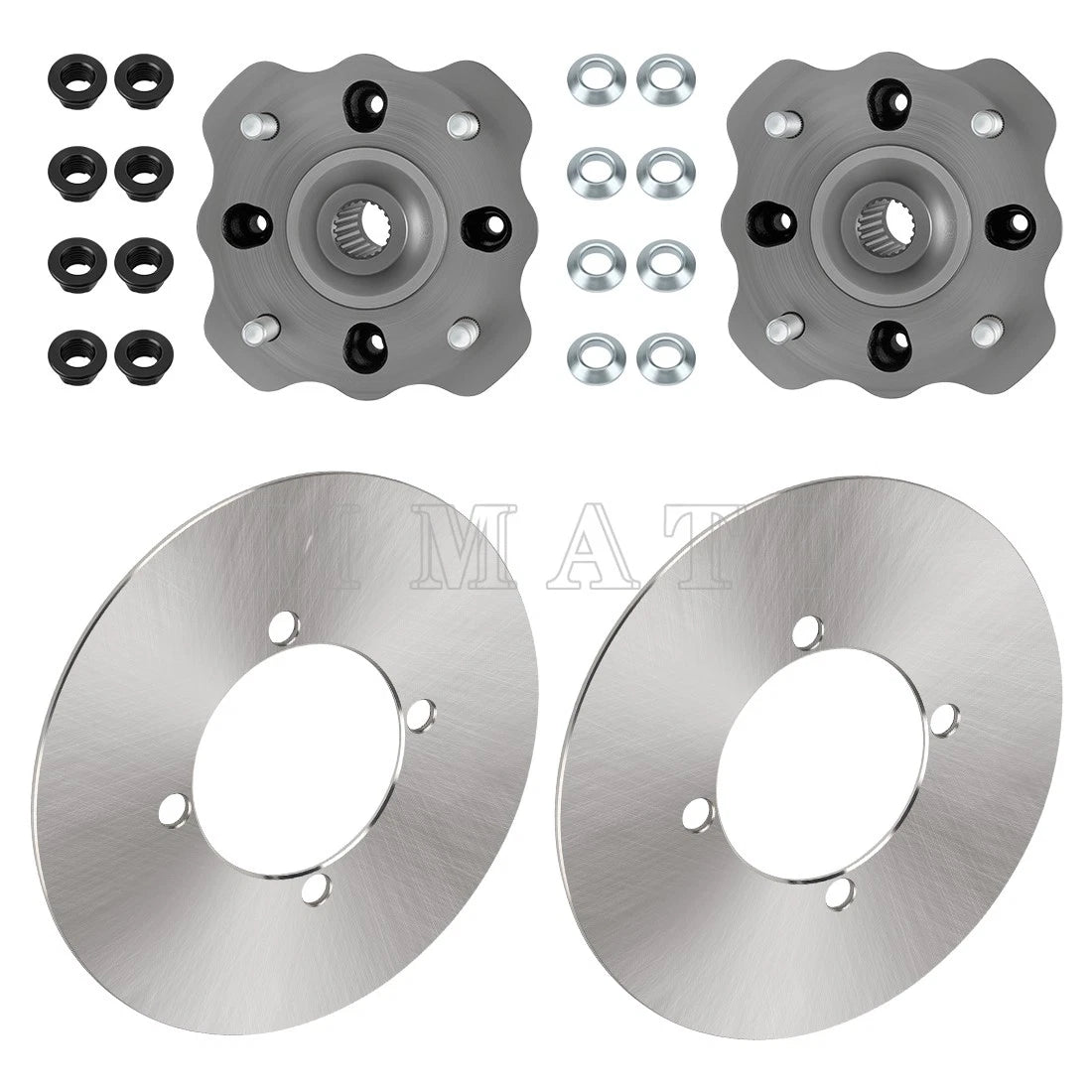 2 Front Wheel Hub & Disc Rotor for Suzuki Eiger 400, Vinson 500 (2002–2007)
