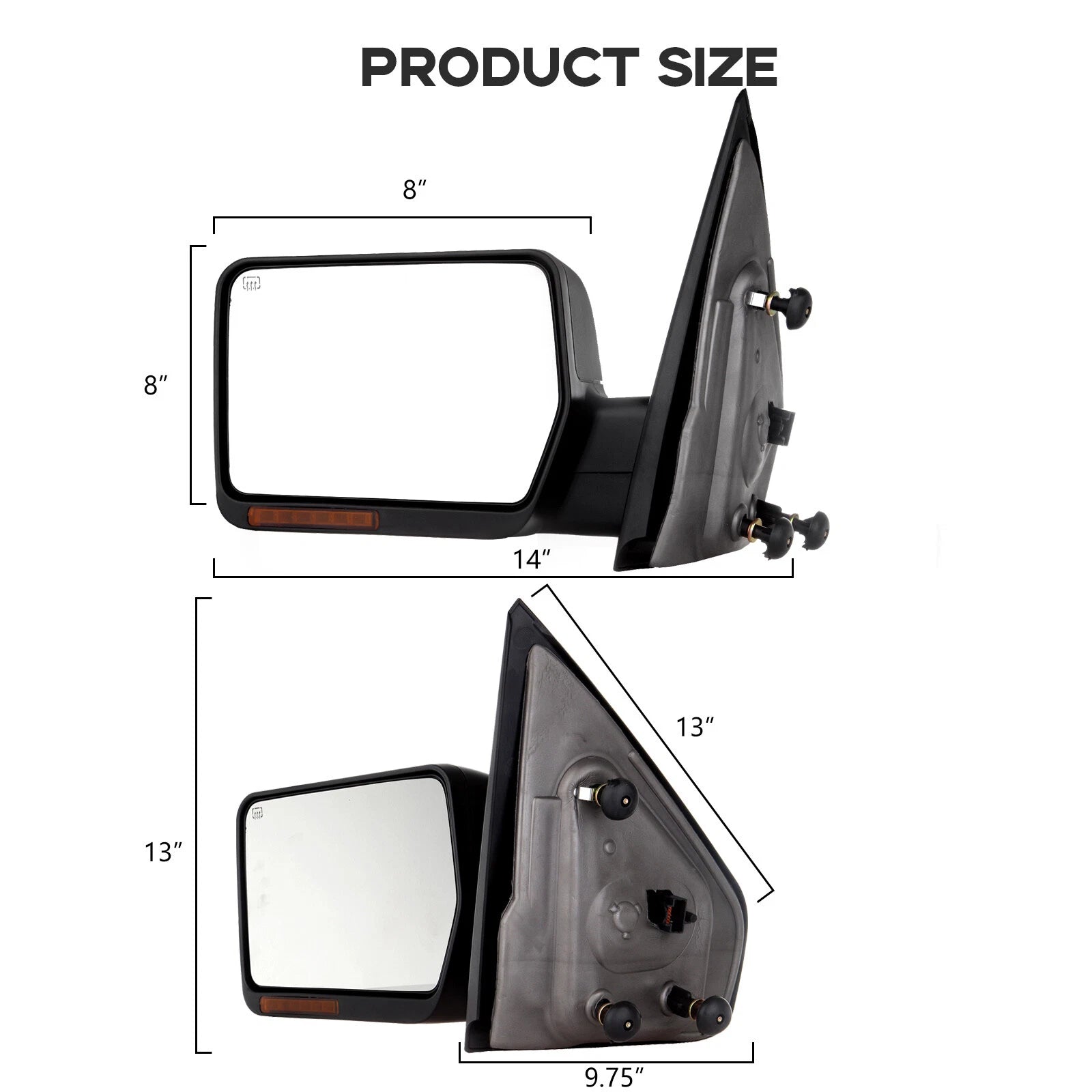 Set of 2 Power Heated Turn Signal Towing Mirrors for Ford F150 (2004–2006)