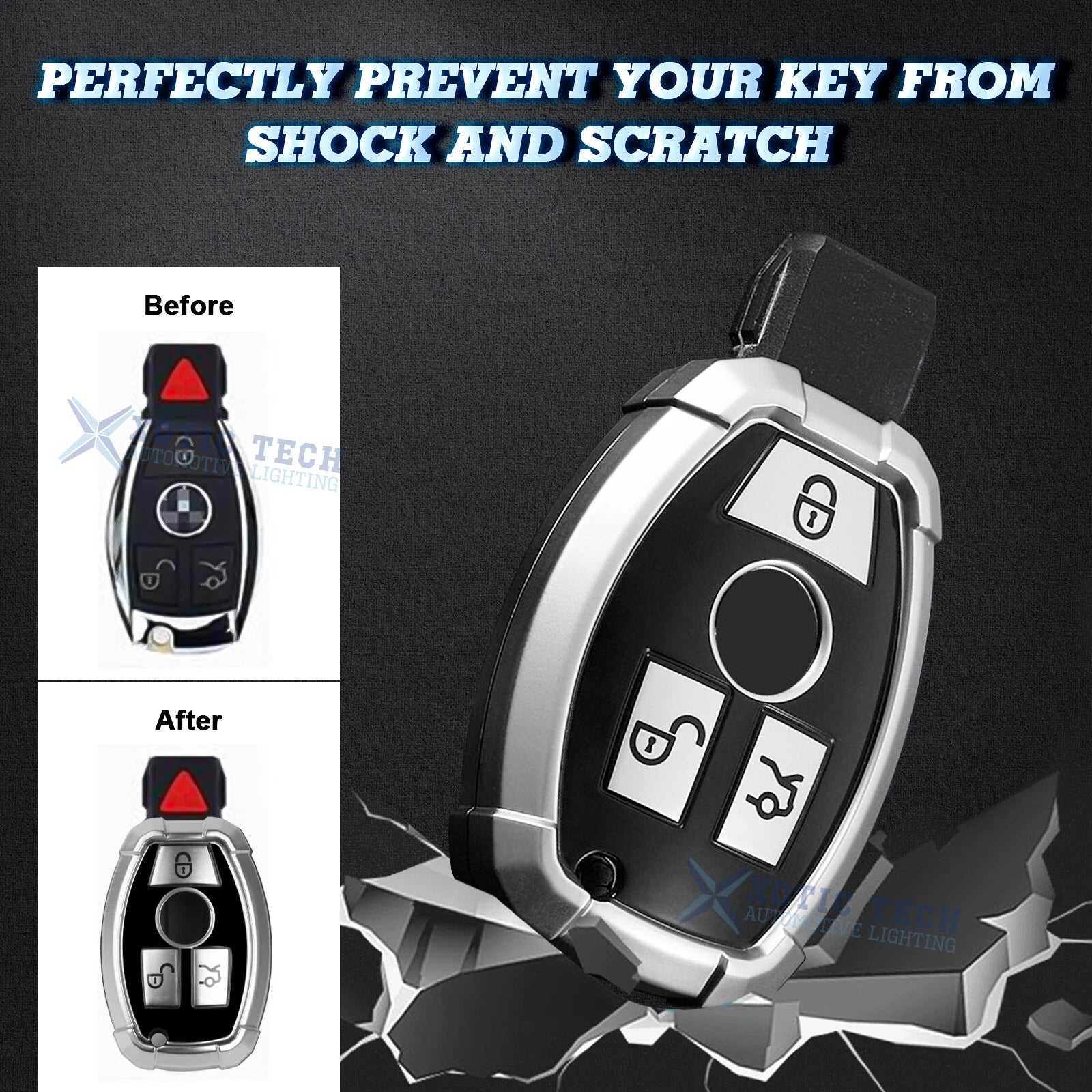 Remote Fob Key Cover Shell for Mercedes A B C E G (2014-2024)
