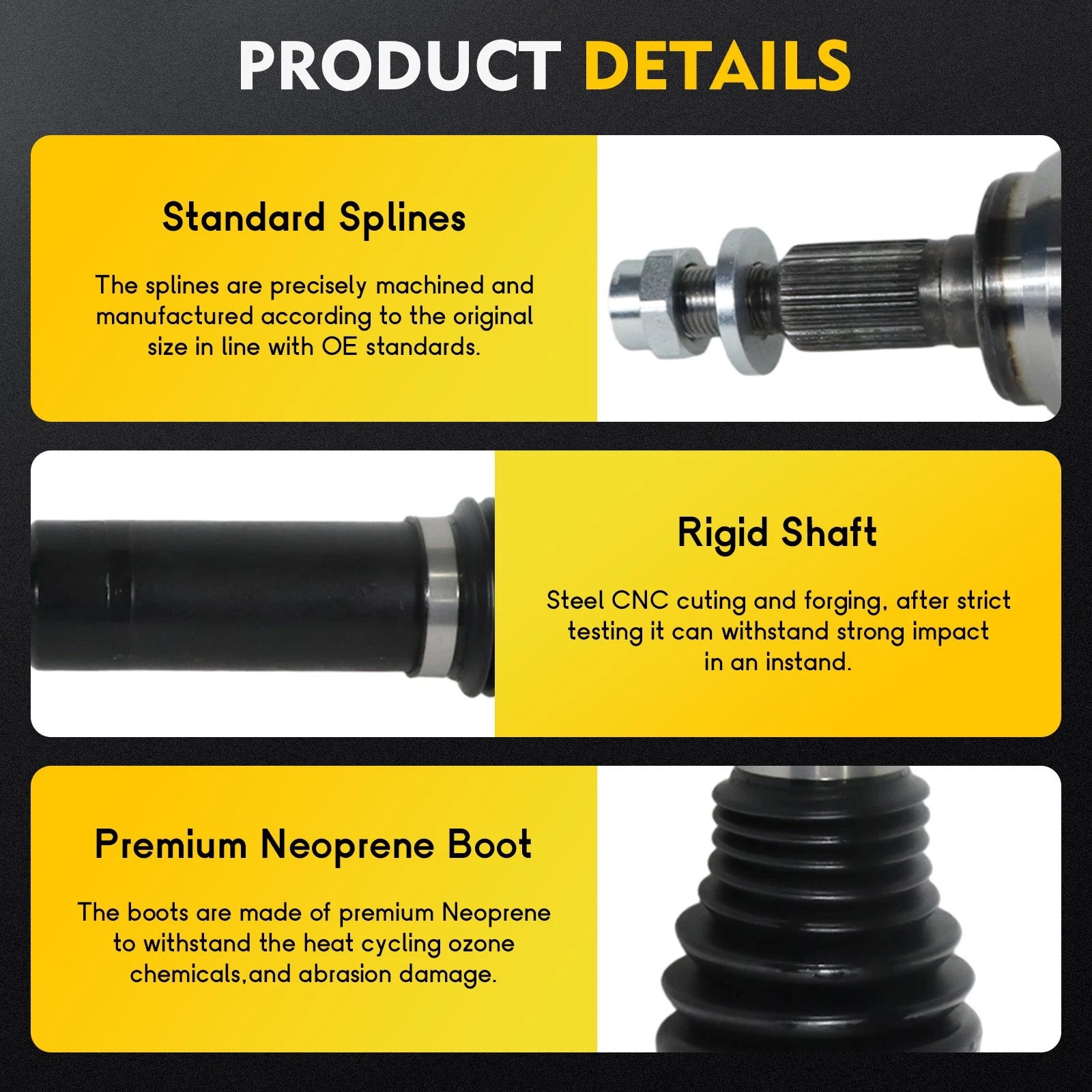 Front Left or Right CV Axle Assembly for Chevrolet GMC Cadillac (07–20)