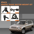 Set of 4 Engine Transmission Motor Mounts for Toyota Highlander (2001–2003)