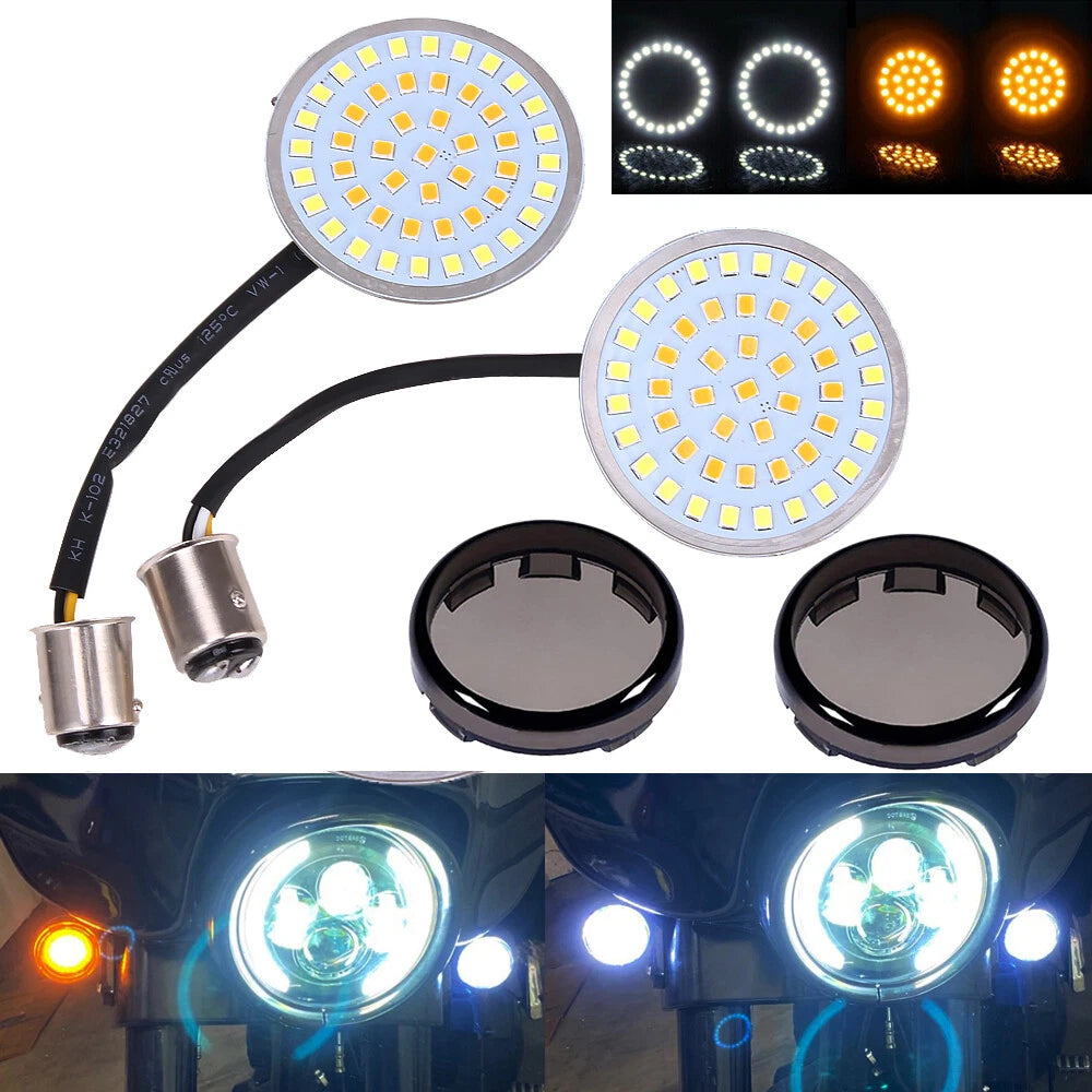2X Bullet LED Turn Signal Lights for Harley (1157)