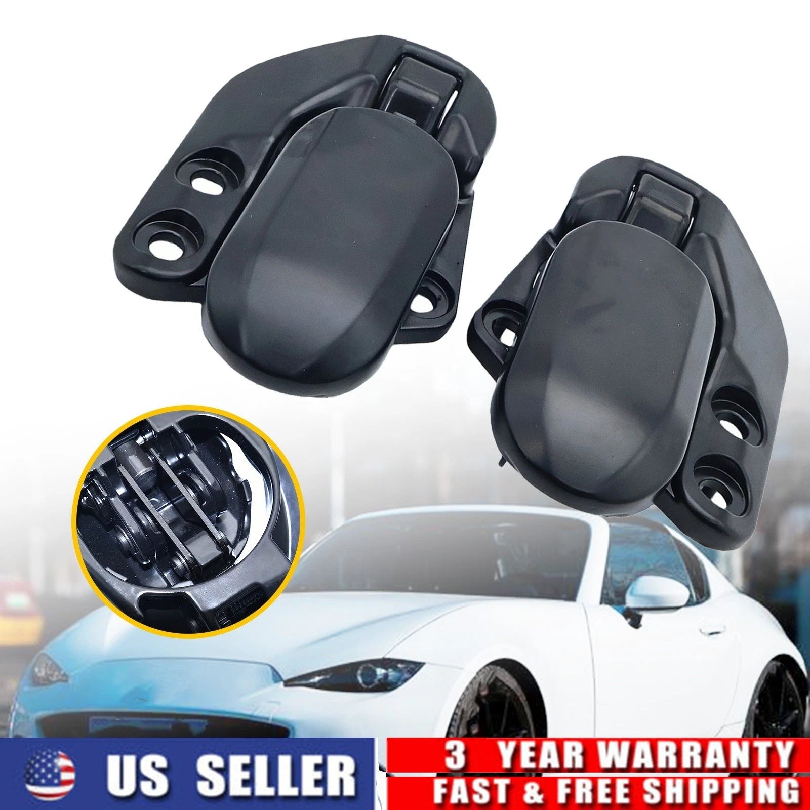 Set of 2 Soft Top Convertible Roof Latch Locks for Mazda Miata MX5 (1990–2003)