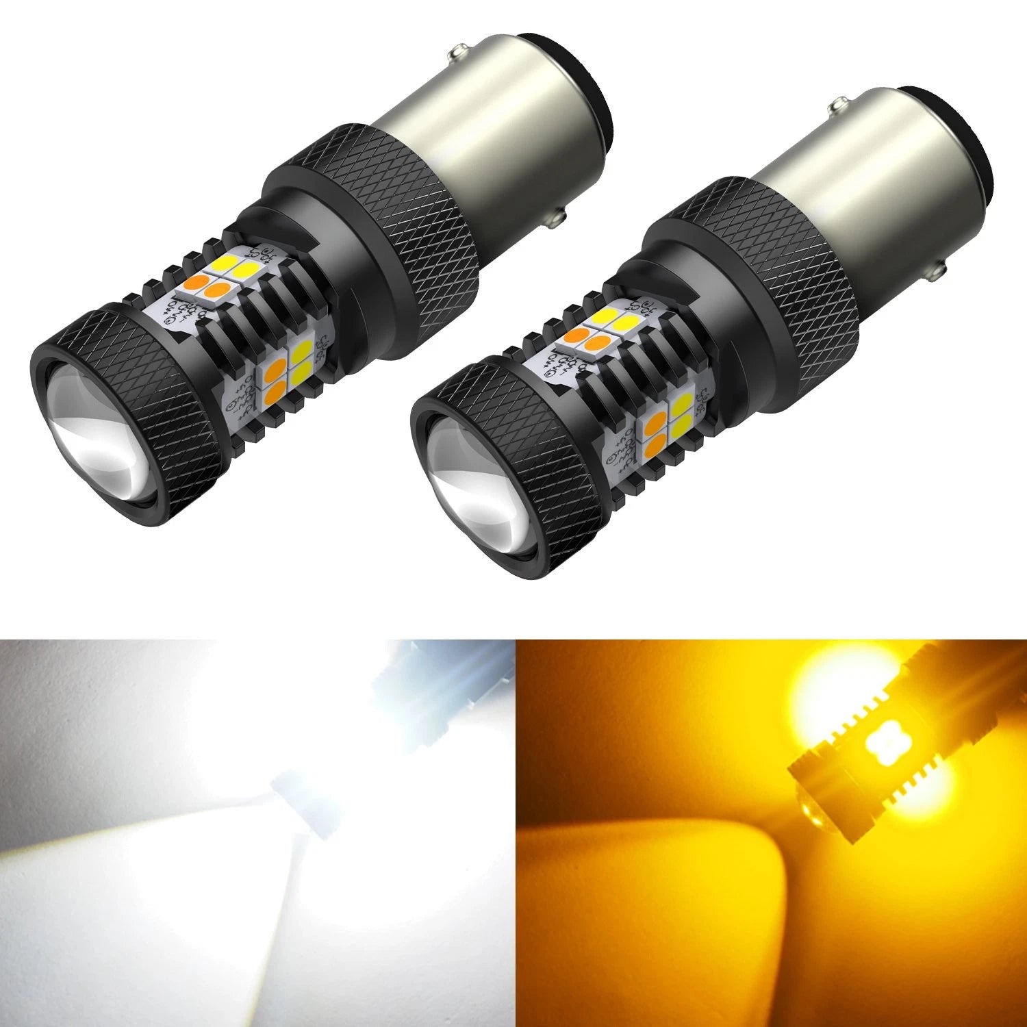 2X AUXITO 1157 LED 2357 Front Signal Turn Switchback Lights for