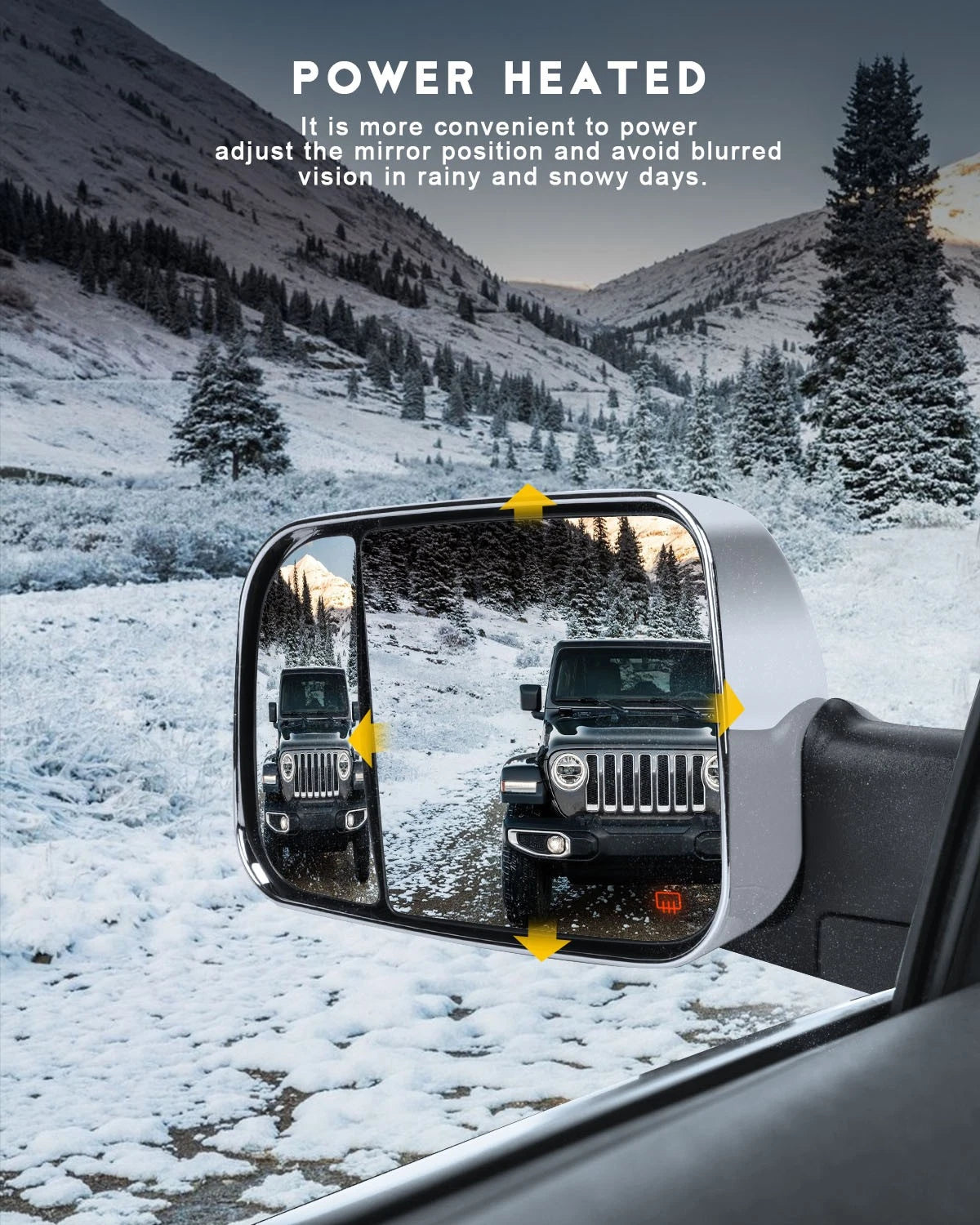 Heated Mirror Set LH & RH with Signal Puddle Light Temp Sensor for Dodge Ram (2019–2022)