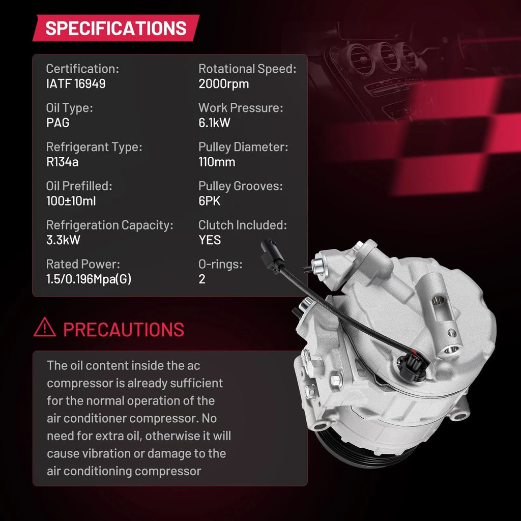 AC Compressor for BMW E65 E66 745i 745Li 760Li (2002–2005) 98358