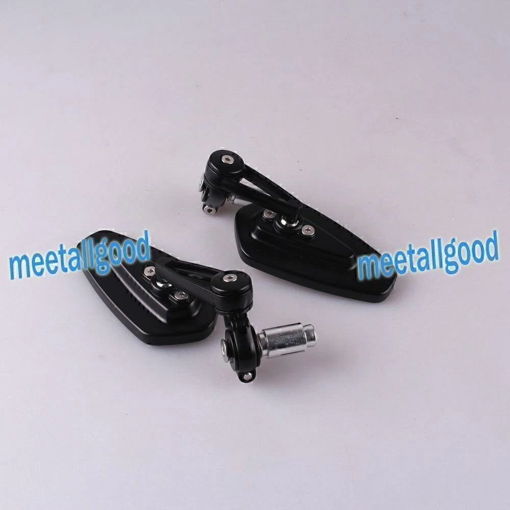 7/8" Handle Bar End Rear View Mirror Black for Honda Yamaha Motorcycle