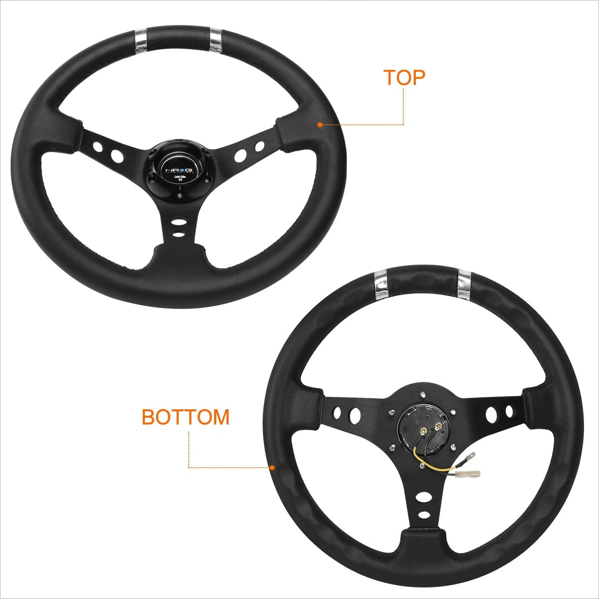 NRG RST-016R-SL 350mm Steering Wheel for Racing Hub Adaptors (Fits 6x70mm)