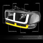 LED Bumper Headlights for GMC Sierra/Yukon (1999–2007) Black Housing