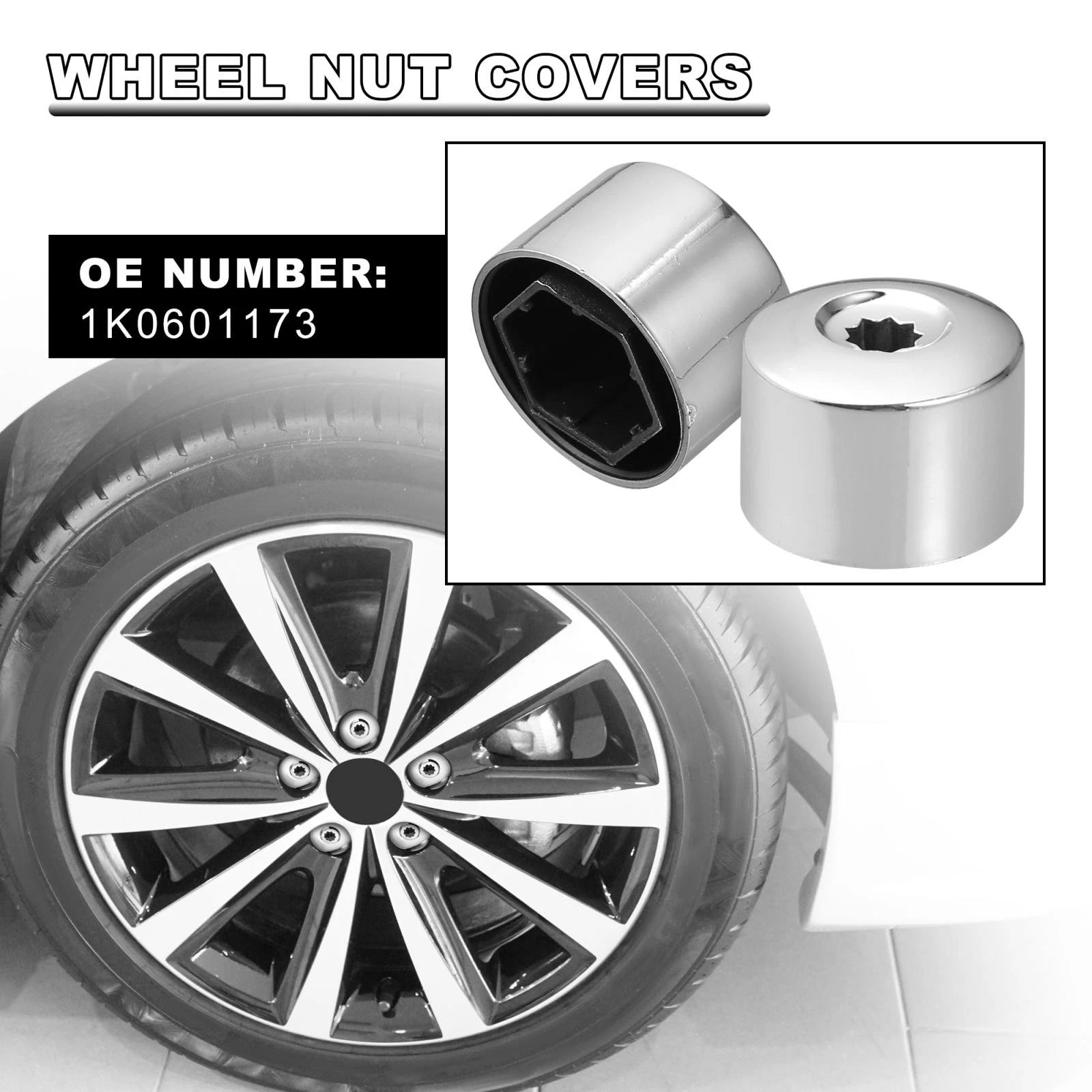 20pcs Wheel Lock Lug Nut Caps with Tool Set for Volkswagen 