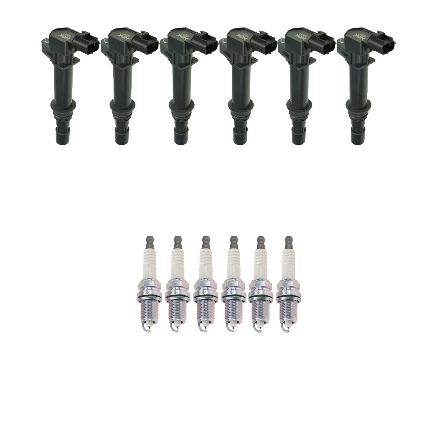 Set of 6 NGK Ignition Coils & Platinum Spark Plugs for Dakota Ram 1500 Liberty (2000–2011)