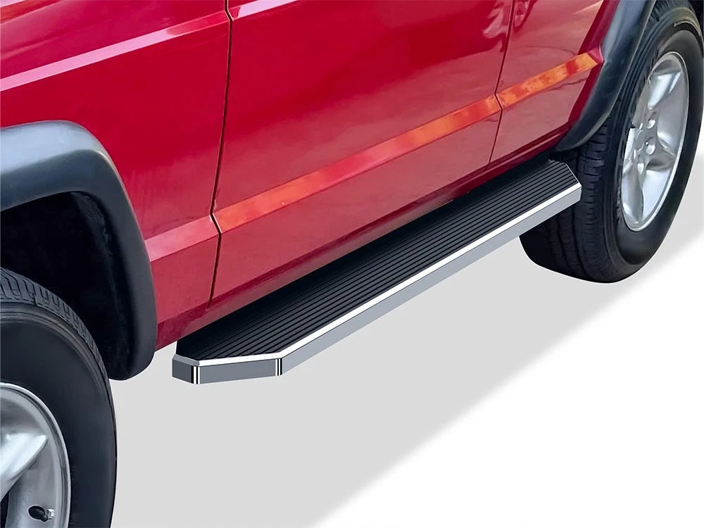 Set of 2 Polished 6" iBoard Side Step Nerf Bars for Jeep Cherokee (1984–2000)