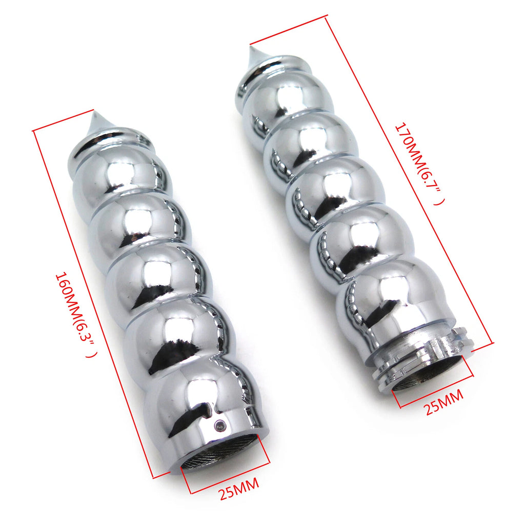 Chrome Bubble Spike Hand Grips for Harley Davidson XL (1996–2003)