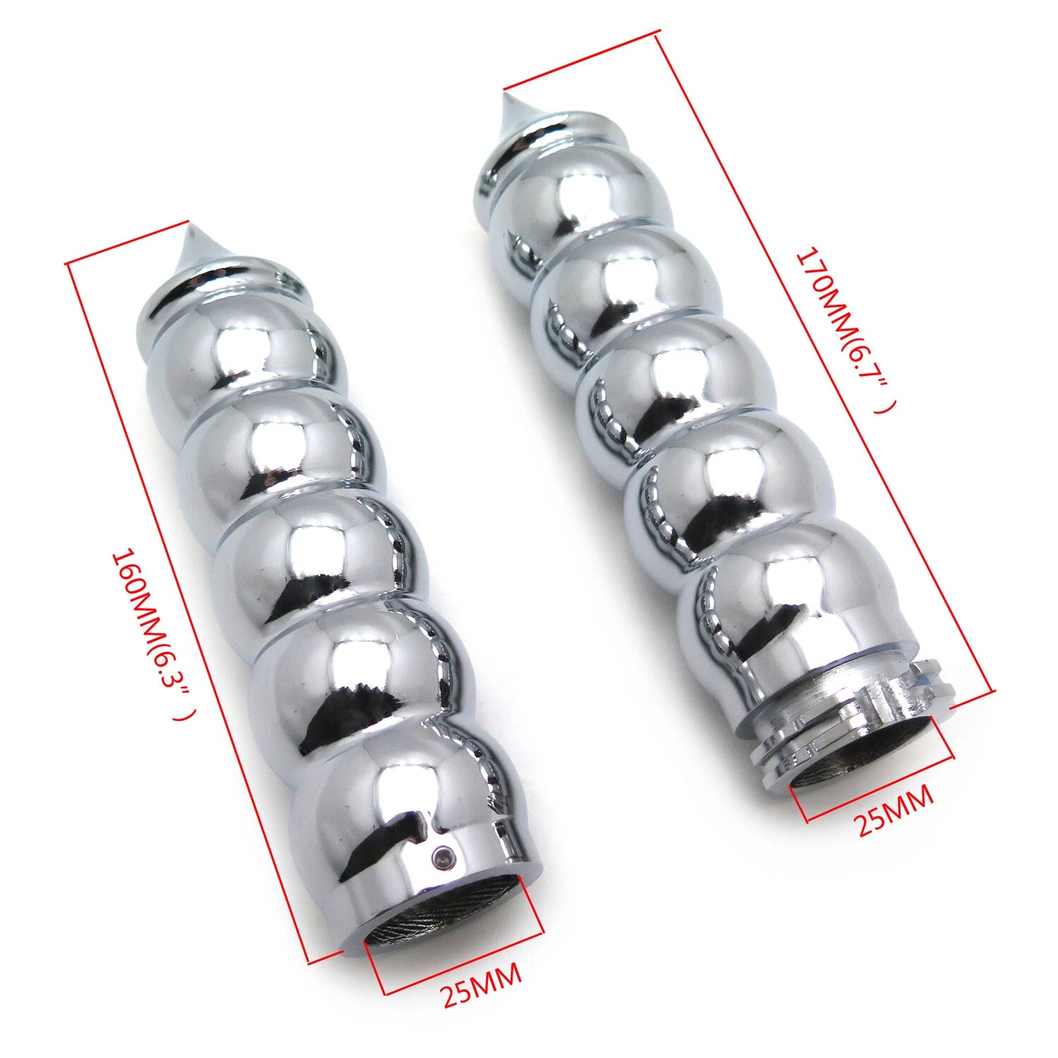 Chrome Bubble Spike Hand Grips for Harley Davidson XL (1996–2003)