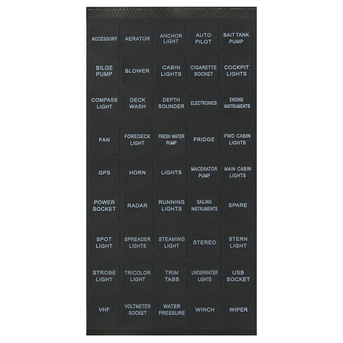 45pc Rocker Switch Label Decal Circuit Fuse Panel Sticker for Marine Boat
