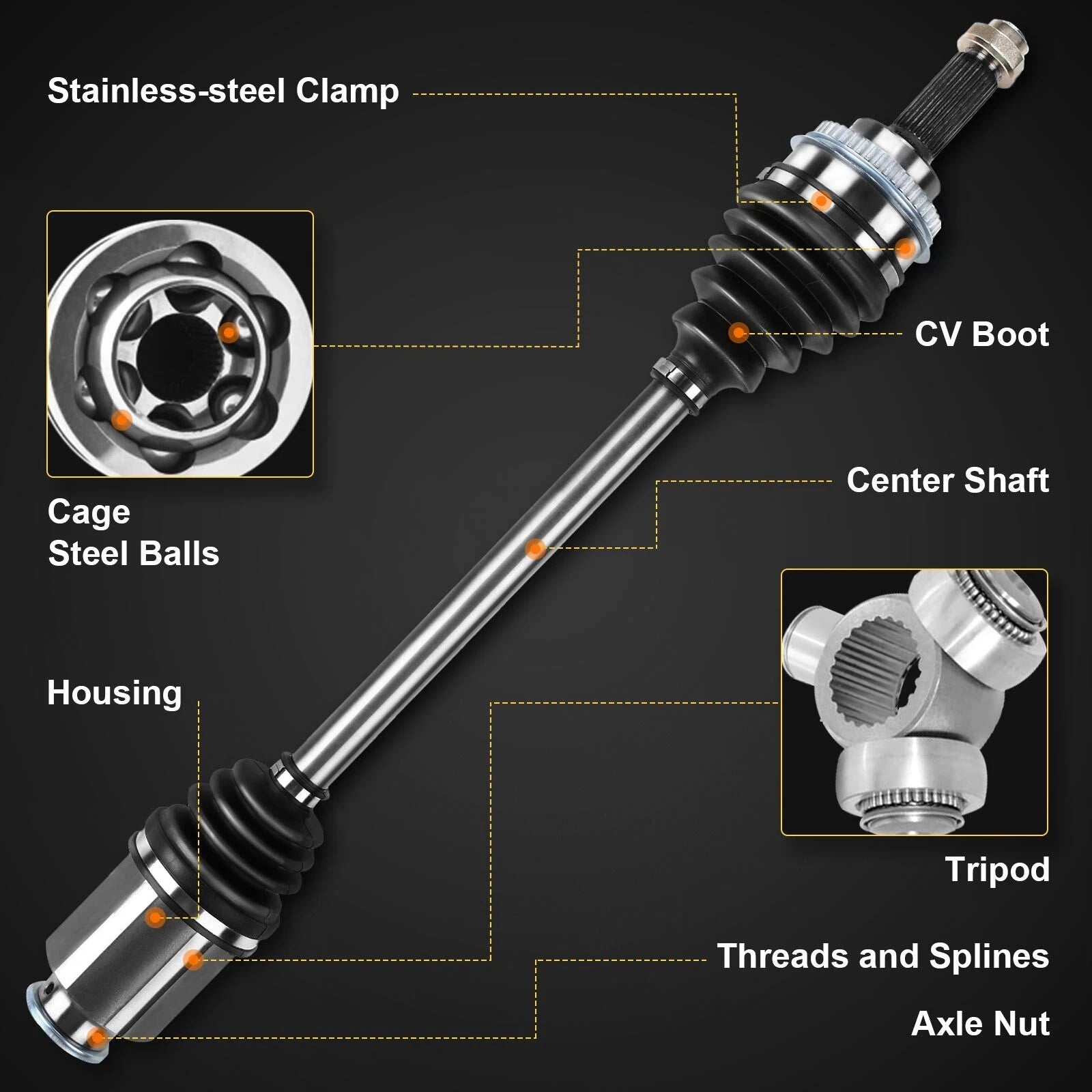 Front Left CV Axle Assembly for Ford Windstar (1995-1998)