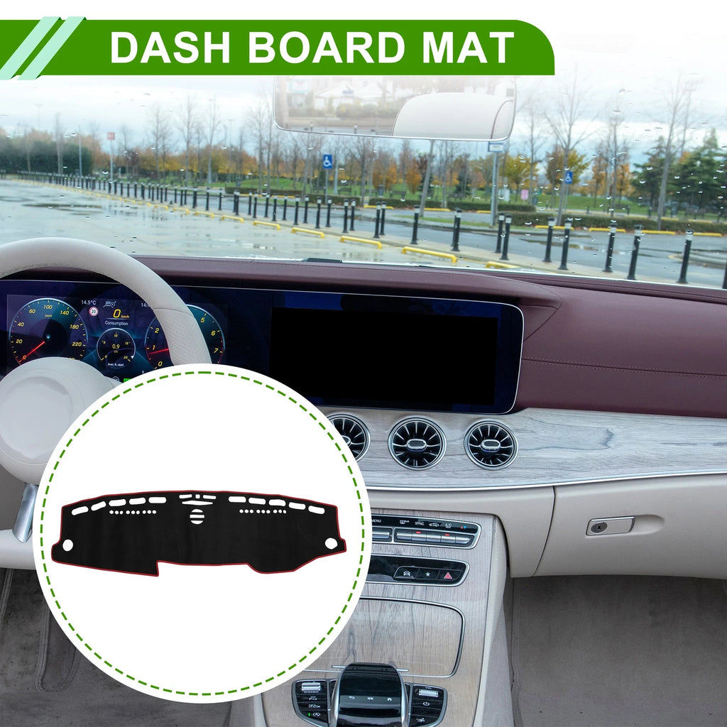 Dashboard Cover Mat for Mercedes E-Class (2010) Black Red Sun Protector