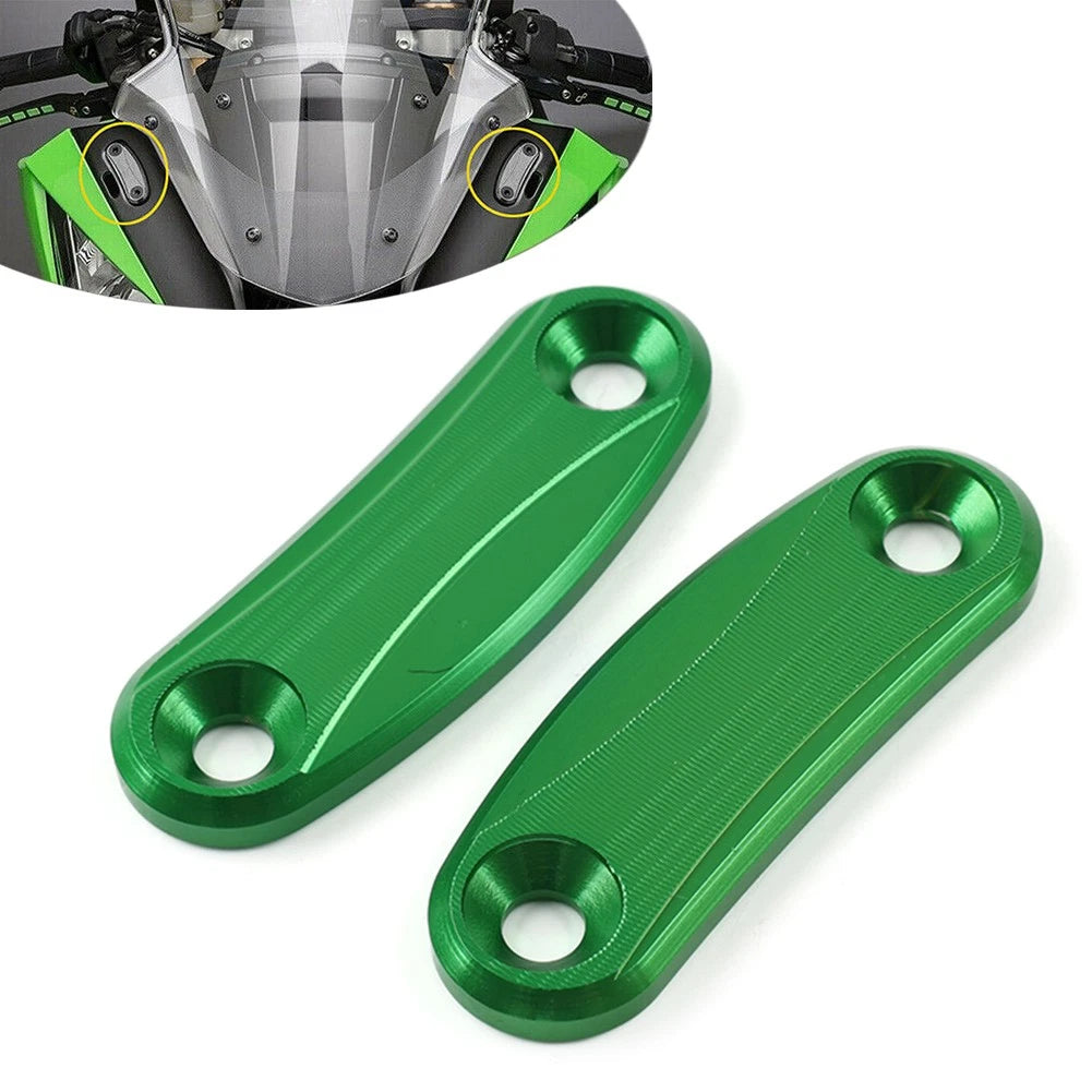 Mirror Block Off Base Plates for Kawasaki ZX-10R (2011–2015)