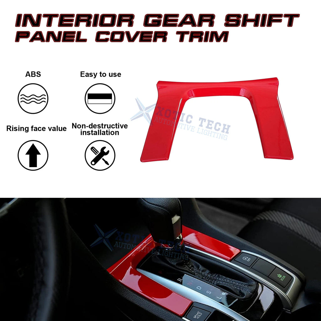 Glossy Red Gear Shift Box Overlay Frame Molding for Honda Civic (2016-2021)