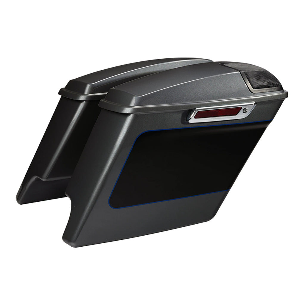 5" Hard Saddlebags for Harley Touring (2014–2023) Gauntlet Gray Metallic/Vivid Black