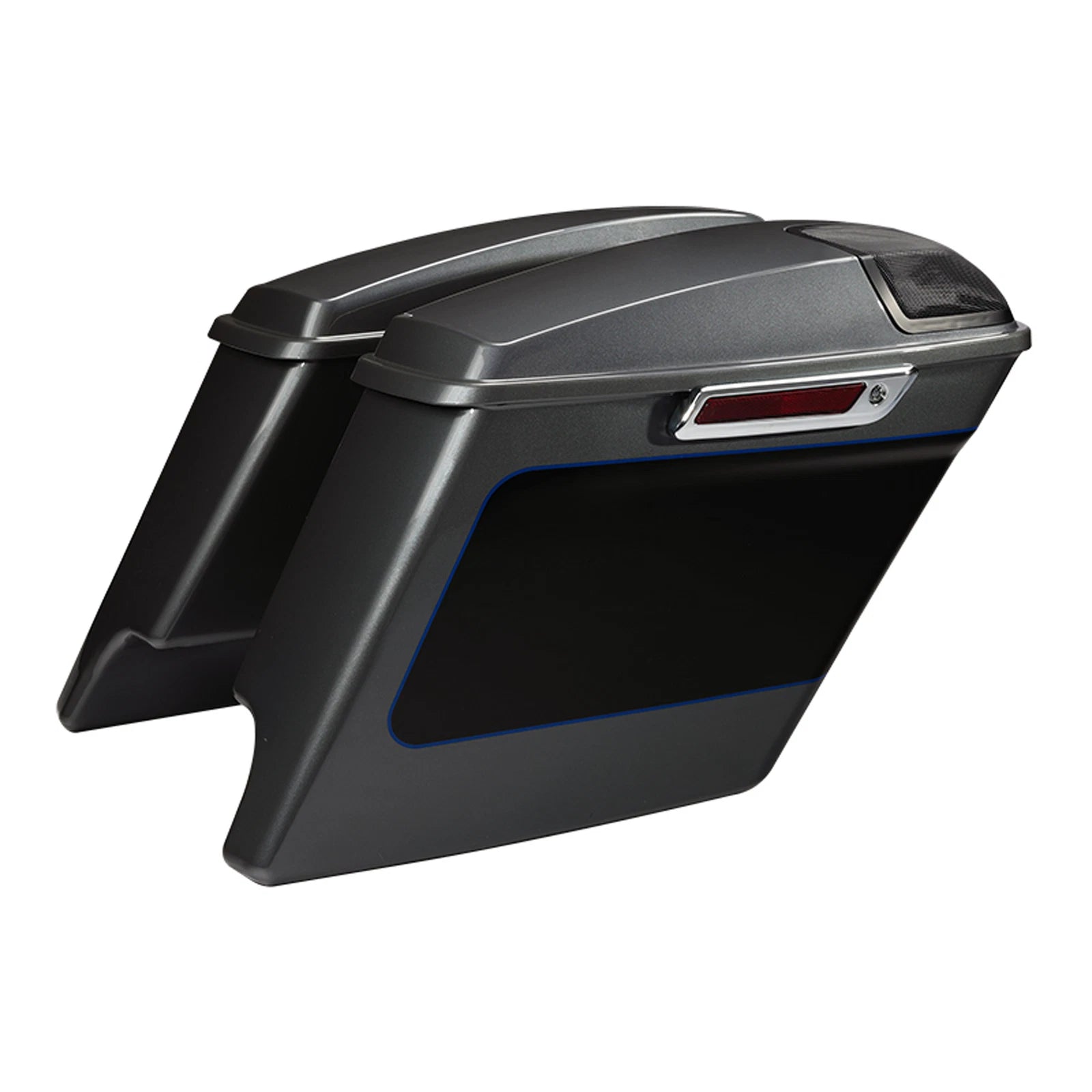 5" Hard Saddlebags for Harley Touring (2014–2023) Gauntlet Gray Metallic/Vivid Black