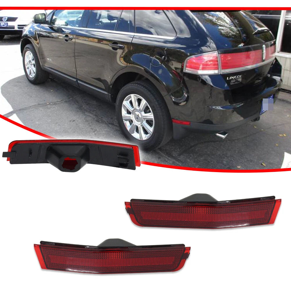 2X Red Lens Rear Bumper Side Marker Lights for Lincoln MKX (2007–2010)