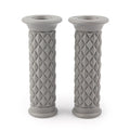 Diamond Pattern Motorcycle Grips for Cafe Racer - Grey