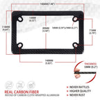 Carbon Fiber Motorcycle License Plate Frame Holder with Caps