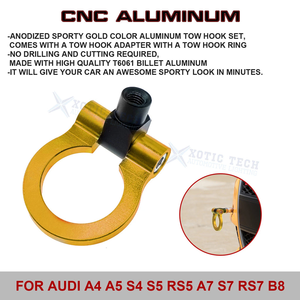 Anodized Alloy Gold Track Racing Tow Hook for Audi A4 A5 A7 B8 RS7 S4 S5 (2010-2017)